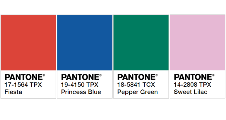 Quatro cores que a Pantone aponta como tendências para 2019